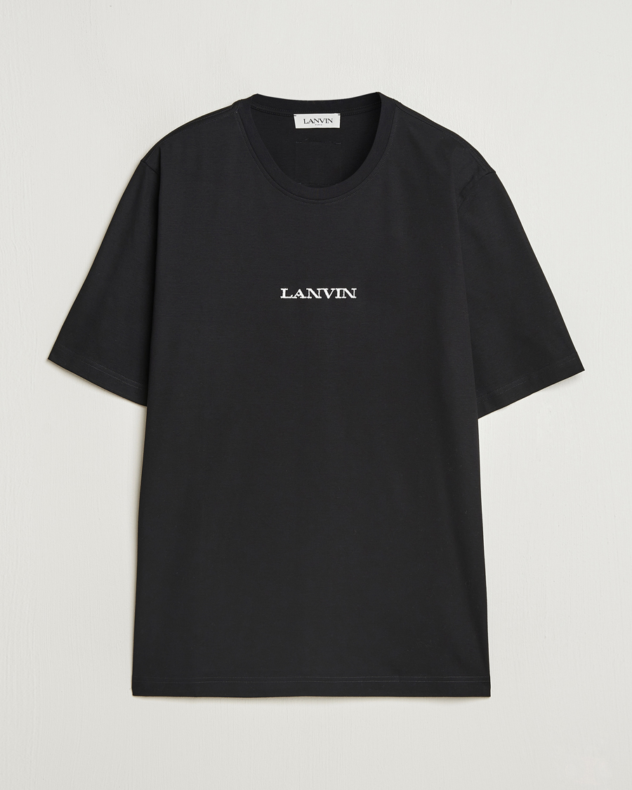 Men | T-Shirts | Lanvin | Embroidered Logo T-Shirt Black