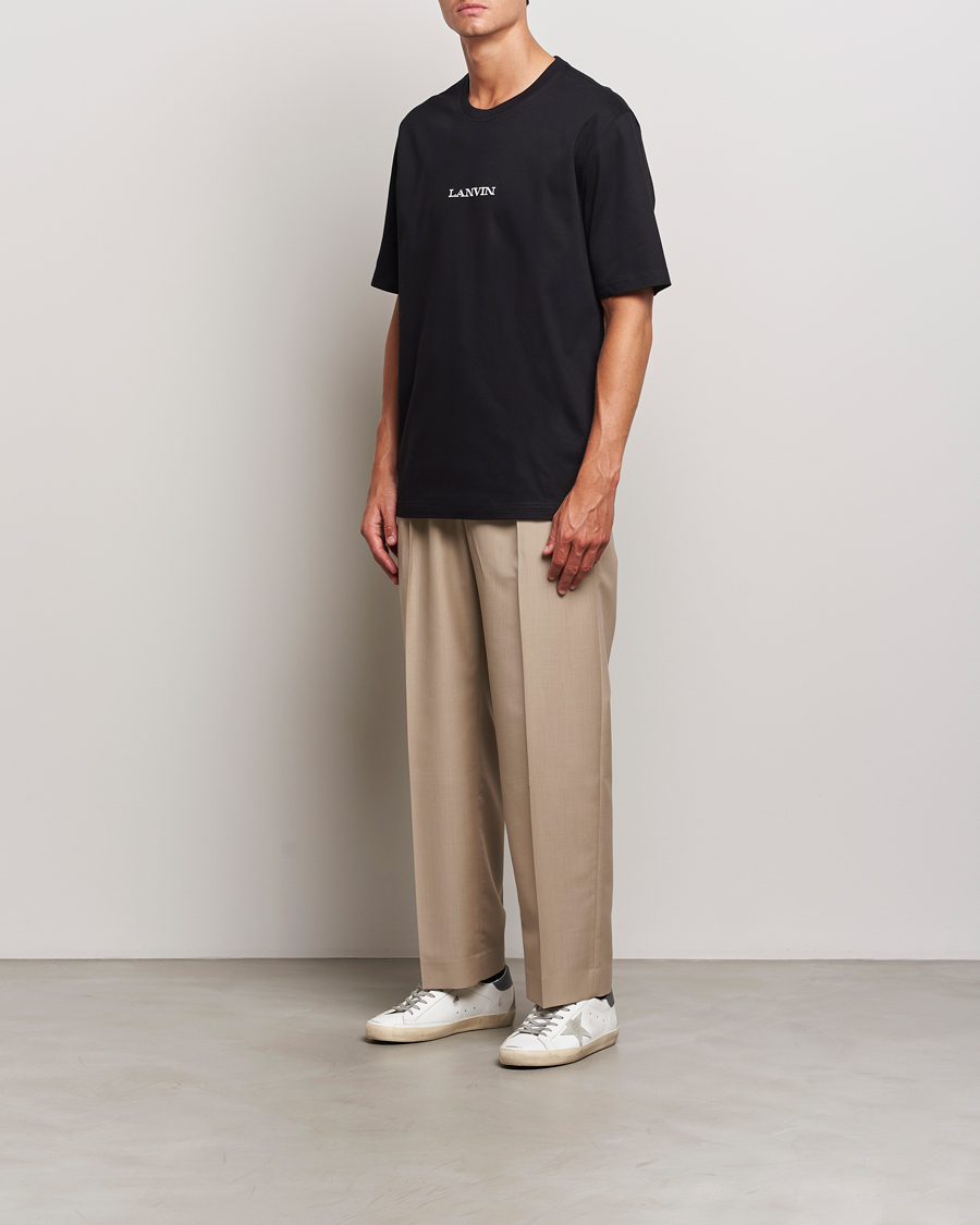 Men | T-Shirts | Lanvin | Embroidered Logo T-Shirt Black