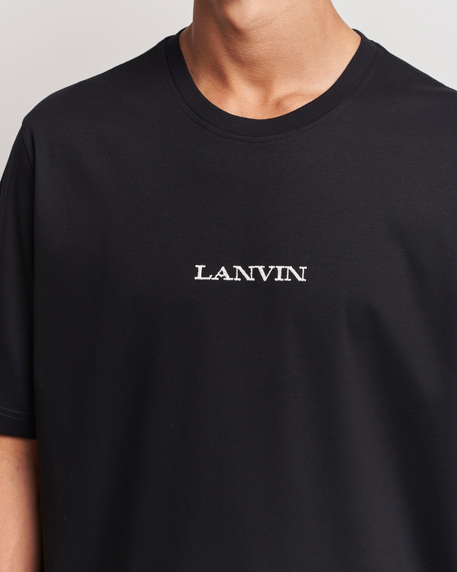 Men | T-Shirts | Lanvin | Embroidered Logo T-Shirt Black