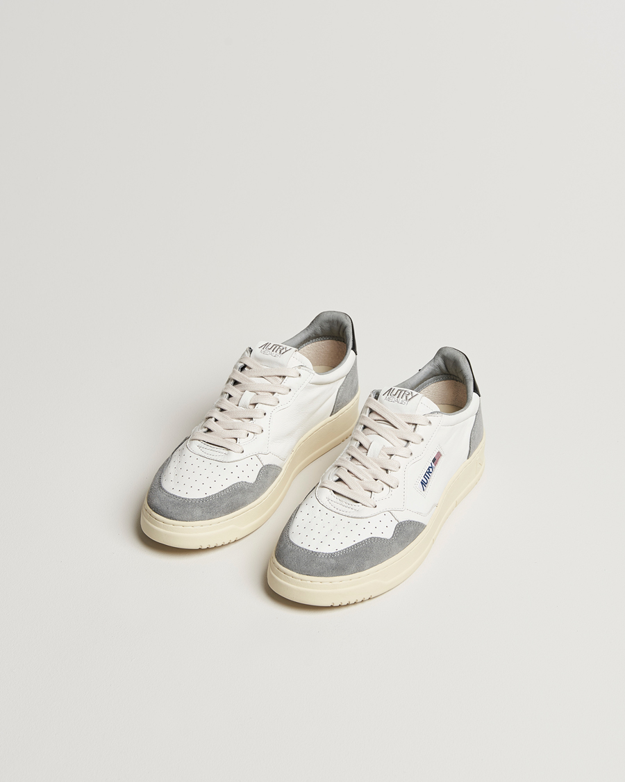 Men | Autry Medalist Low Goat Leather/Suede Sneaker Grey/Black | Autry | Medalist Low Goat Leather/Suede Sneaker Grey/Black