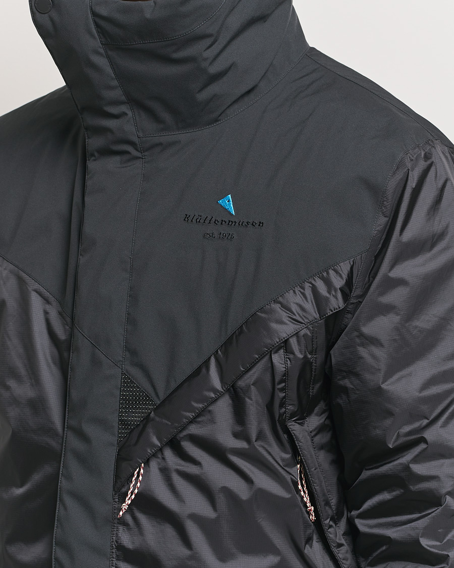 Men | Coats & Jackets | Klättermusen | Aud Waterproof Down Jacket Pitch Black