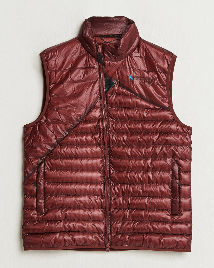 Men | Coats & Jackets | Klättermusen | Lopt Lightweight Down Vest Madder Red