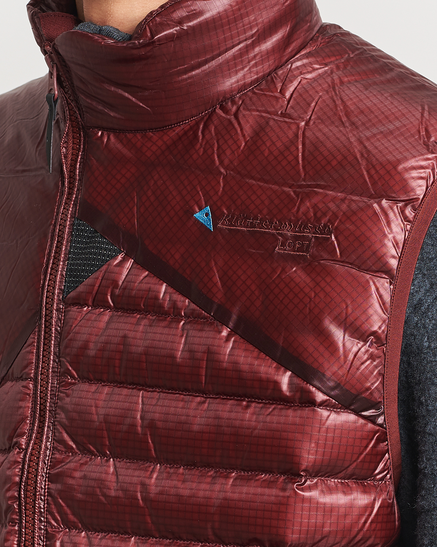Men | Coats & Jackets | Klättermusen | Lopt Lightweight Down Vest Madder Red