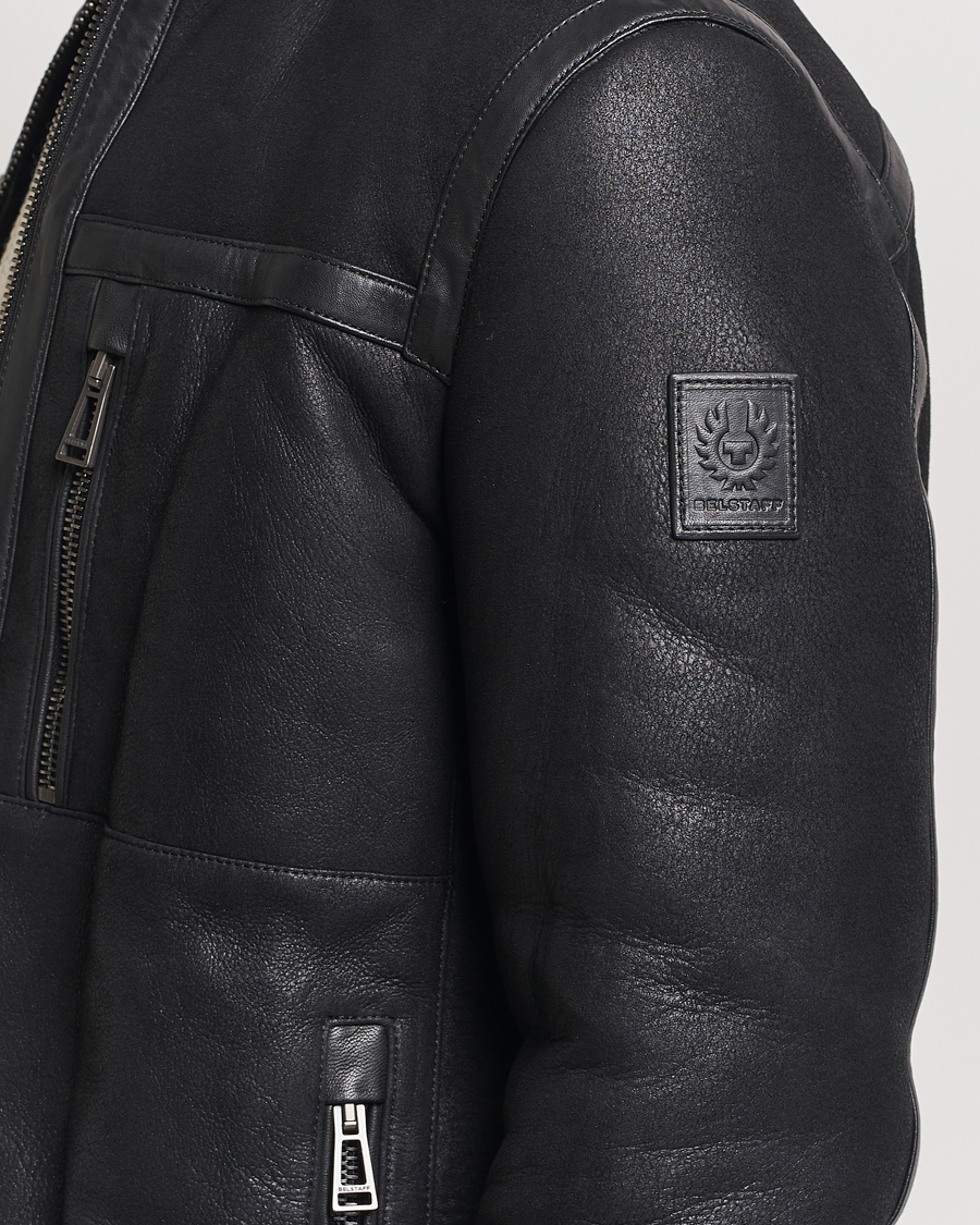 Men | Coats & Jackets | Belstaff | Tundra Sherling Leather Jacket Black