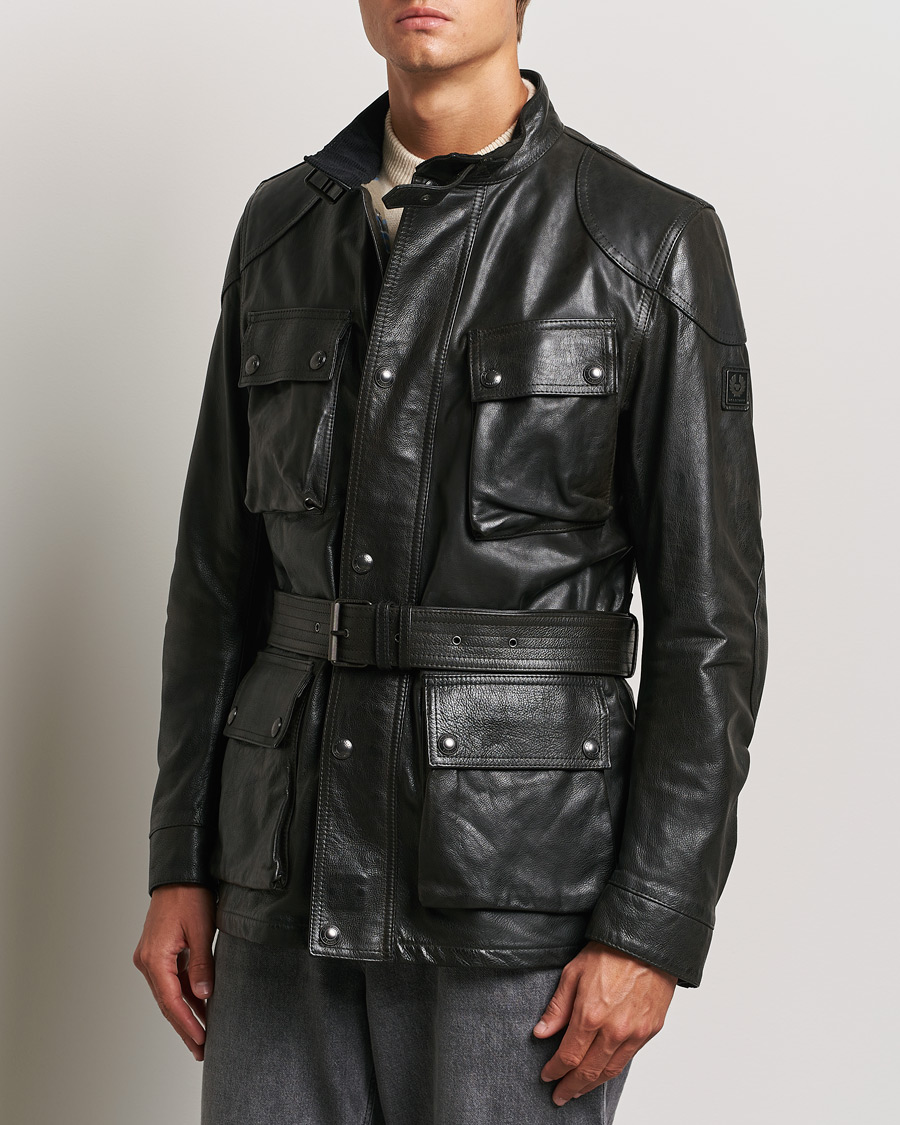 Men | Coats & Jackets | Belstaff | Trailmaster Panther Leather Jacket Black