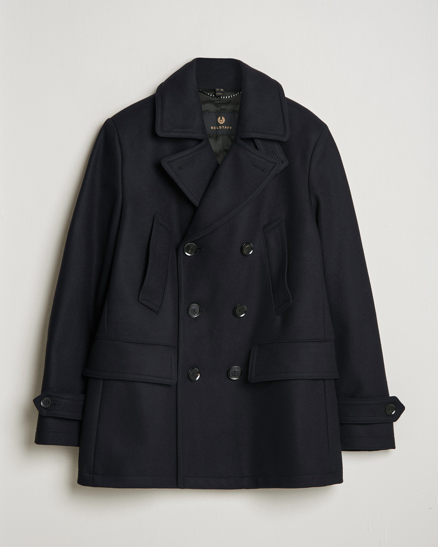 Men | Coats & Jackets | Belstaff | Milford Wool Peacoat Ink Blue
