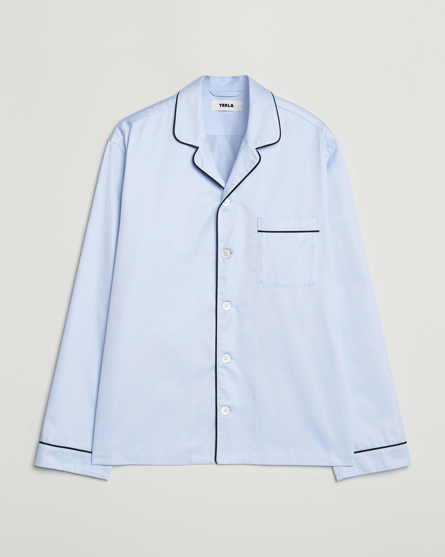 Men | Pyjamas & Robes | Tekla | Sateen Pyjama Shirt Bellhop Blue