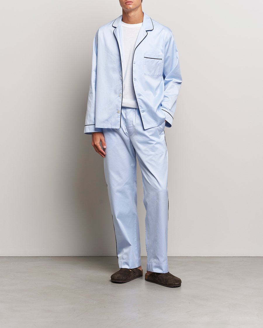 Men | Pyjamas & Robes | Tekla | Sateen Pyjama Shirt Bellhop Blue