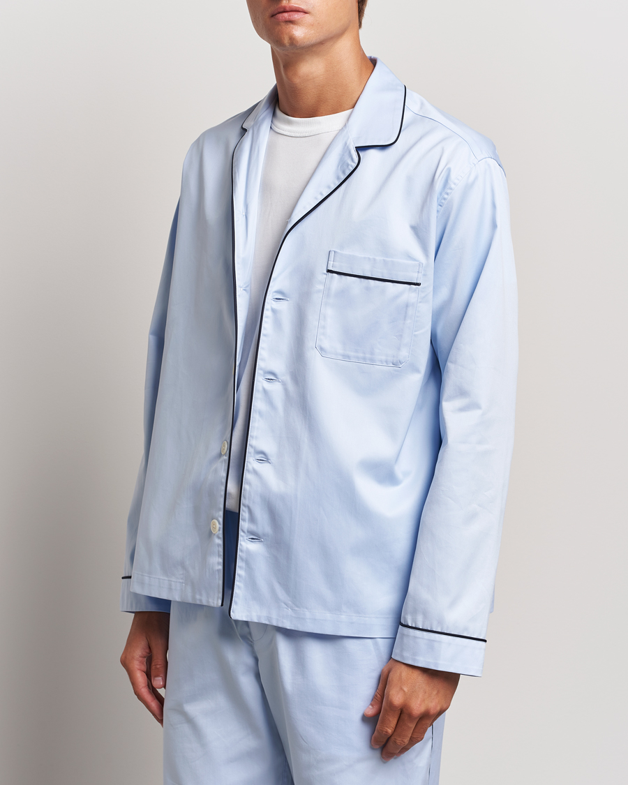 Men | Pyjamas & Robes | Tekla | Sateen Pyjama Shirt Bellhop Blue