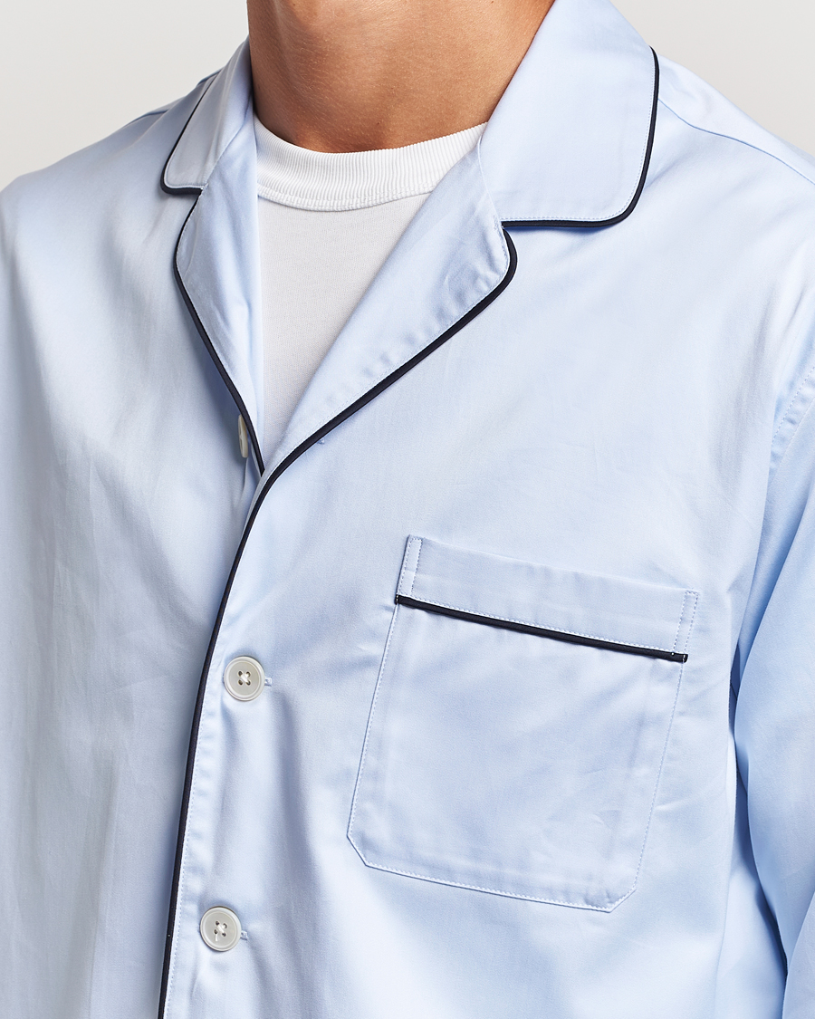 Men | Pyjamas & Robes | Tekla | Sateen Pyjama Shirt Bellhop Blue
