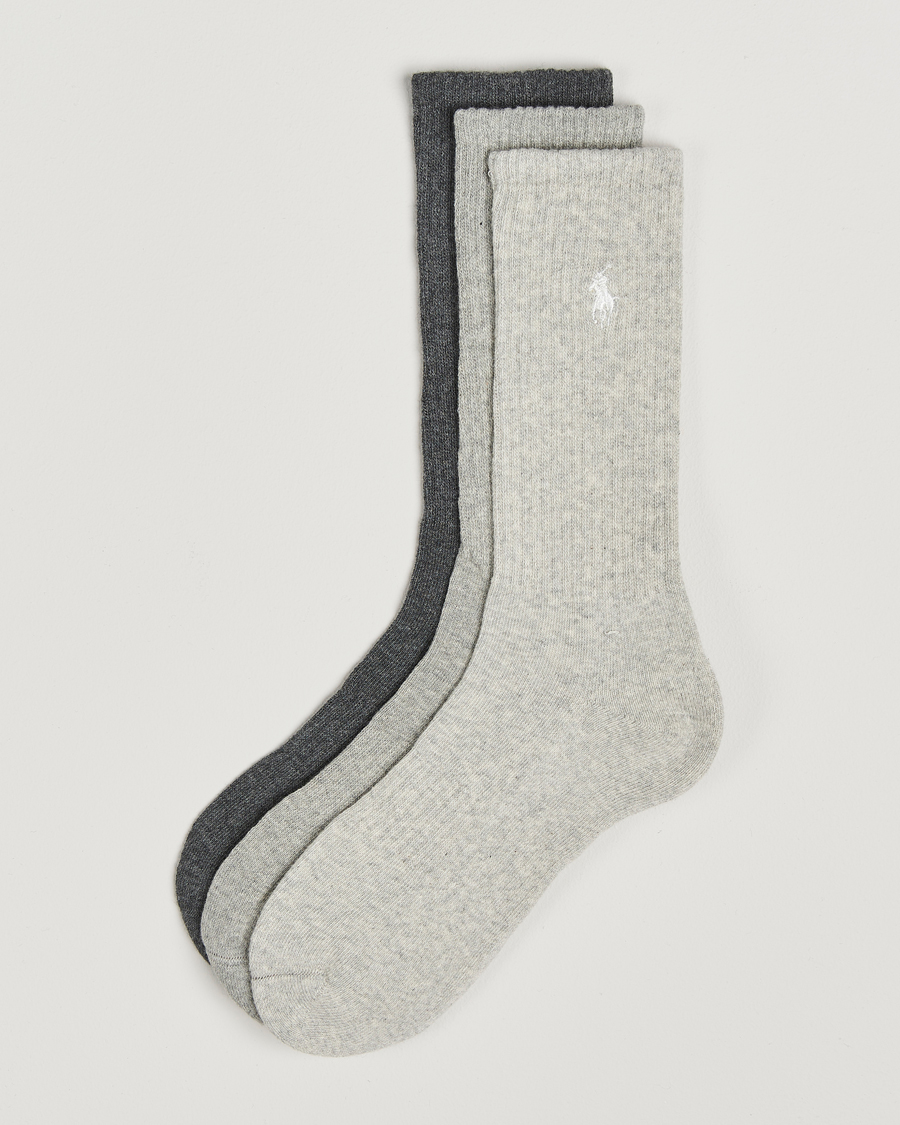 Men | Underwear & Socks | Polo Ralph Lauren | 3-Pack Rib Cotton Sock Grey