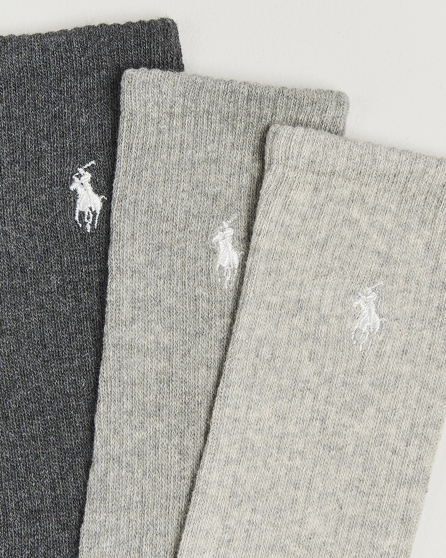 Men | Underwear & Socks | Polo Ralph Lauren | 3-Pack Rib Cotton Sock Grey