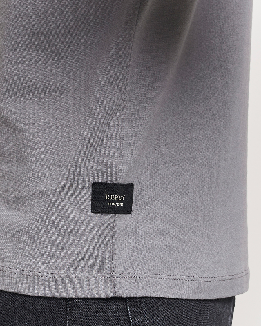 Men | T-Shirts | Replay | Tonal Logo Crew Neck T-Shirt Dark Grey