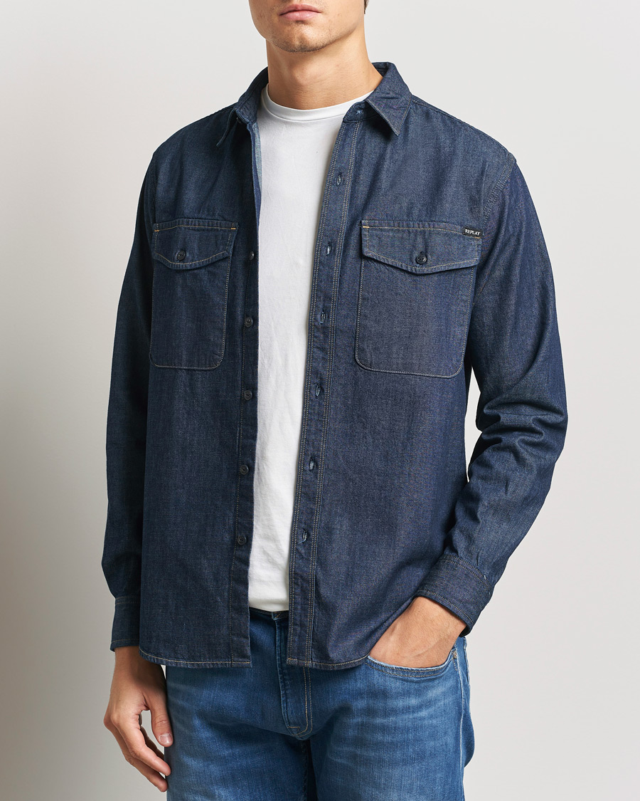 Men | Shirts | Replay | Denim Shirt Dark Blue