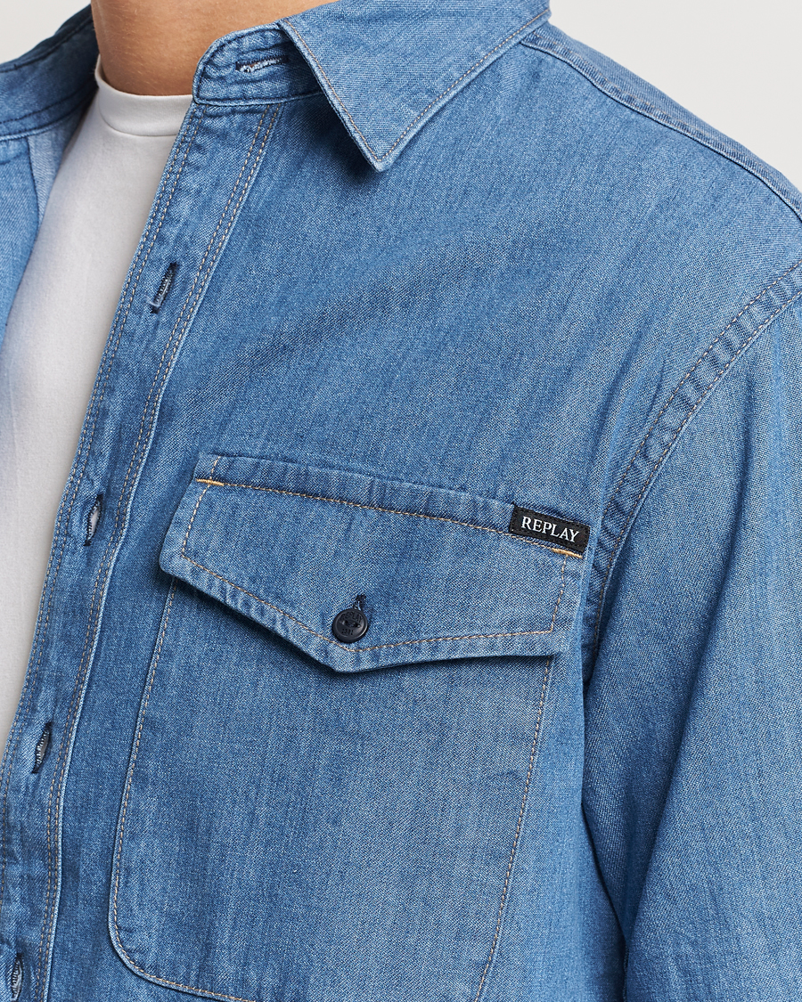 Men | Shirts | Replay | Denim Shirt Medium Blue