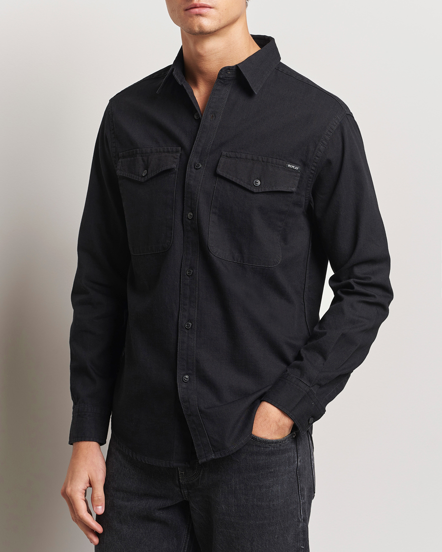 Men | Shirts | Replay | Denim Shirt Washed Black