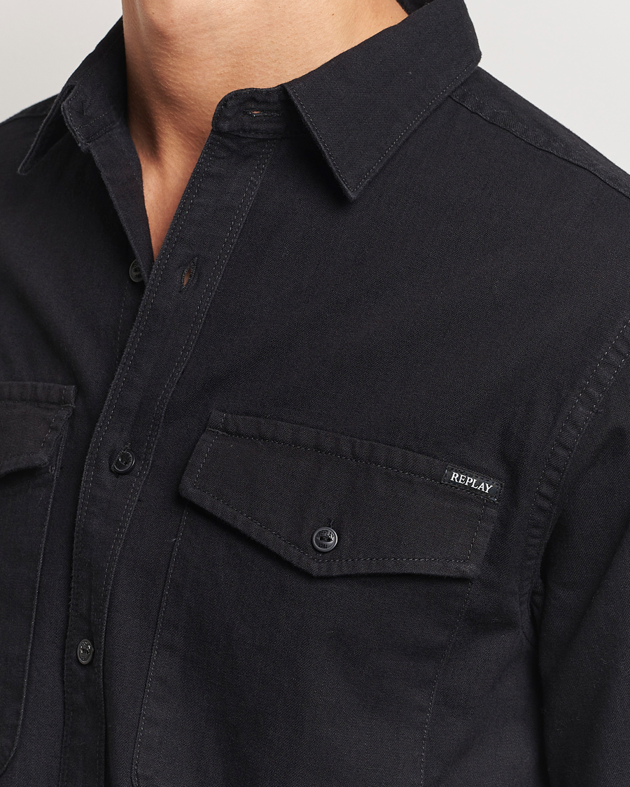 Men | Shirts | Replay | Denim Shirt Washed Black