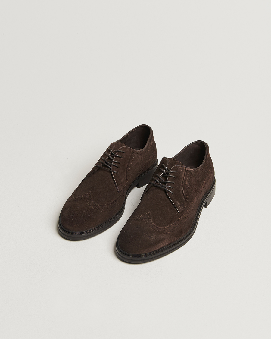 Men | GANT Bidford Suede Brogues Ebony Brown | Gant | Bidford Suede Brogues Ebony Brown