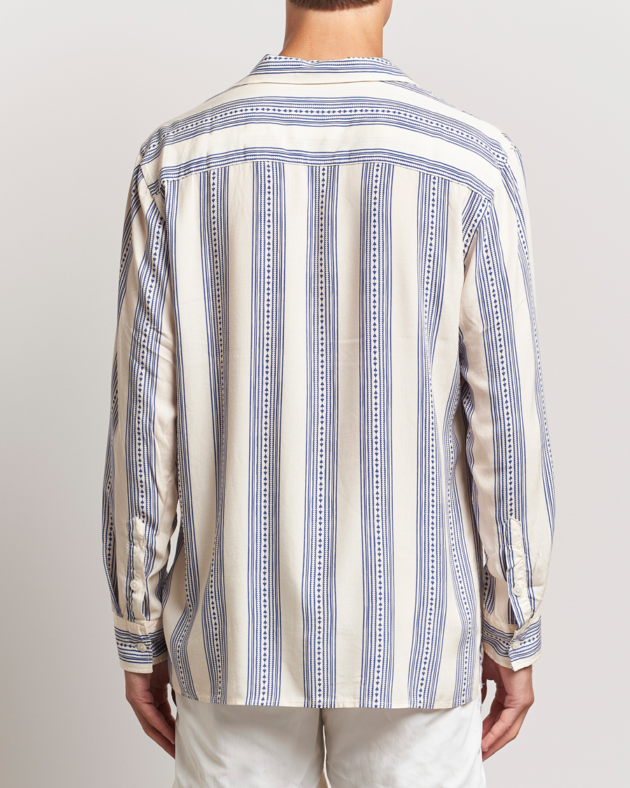 Men | Shirts | OAS | Havana Long Sleeve Viscose Shirt Blue/White