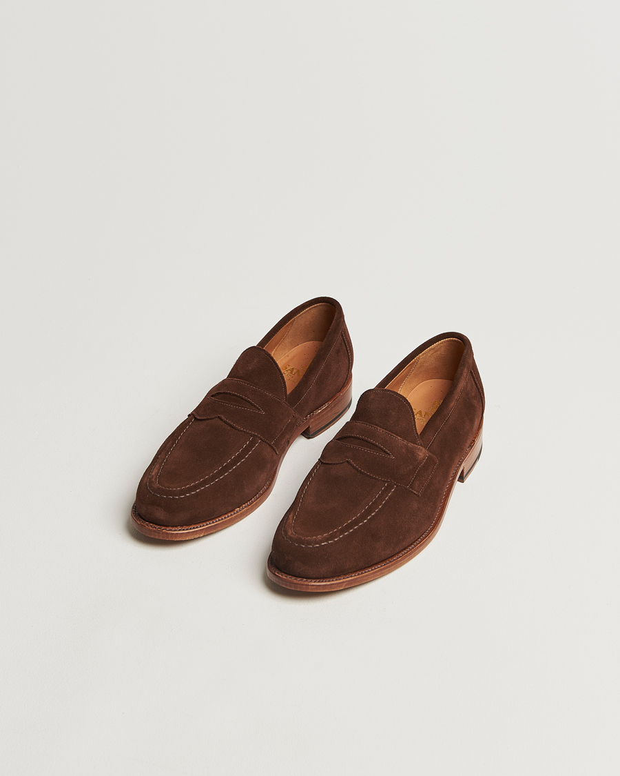 Men | Loafers | Sanders | Aldwych Suede Penny Loafer Polo Snuff