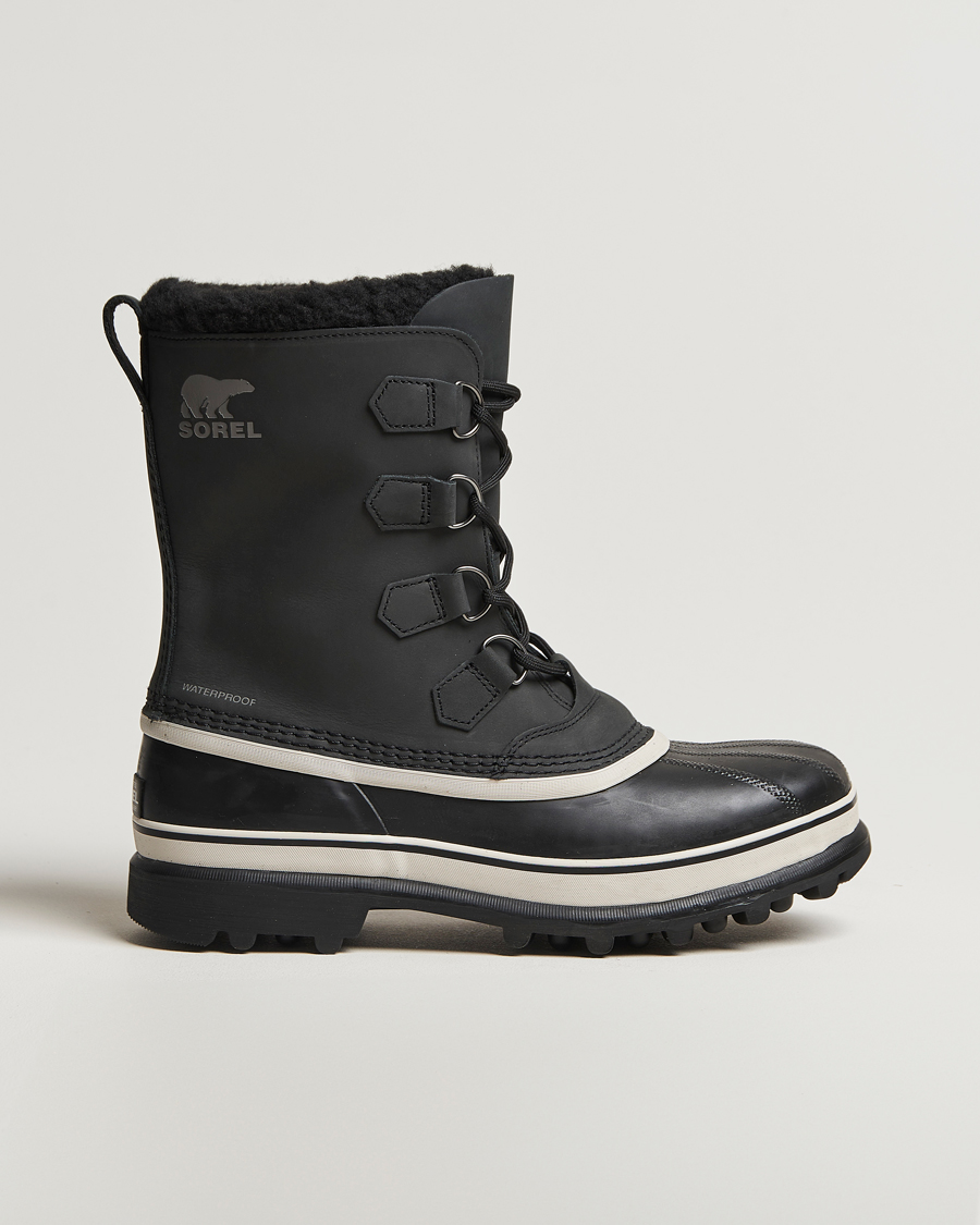 Men | Boots | Sorel | Caribou WP Felt Lined Leather Boots Black