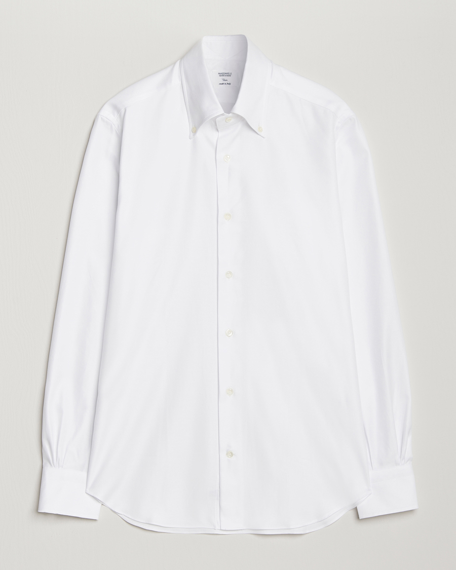 Men | Shirts | Mazzarelli | Soft Twill Button Down Shirt White