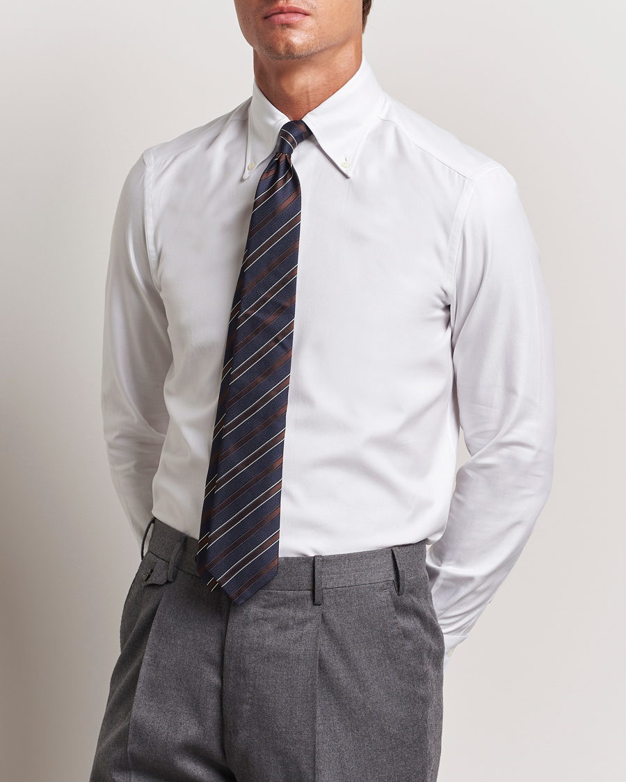 Men | Shirts | Mazzarelli | Soft Twill Button Down Shirt White