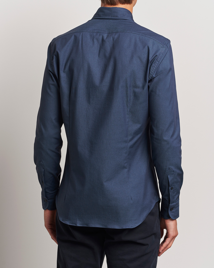 Men | Shirts | Mazzarelli | Soft Garment Dyed Button Down Shirt Navy