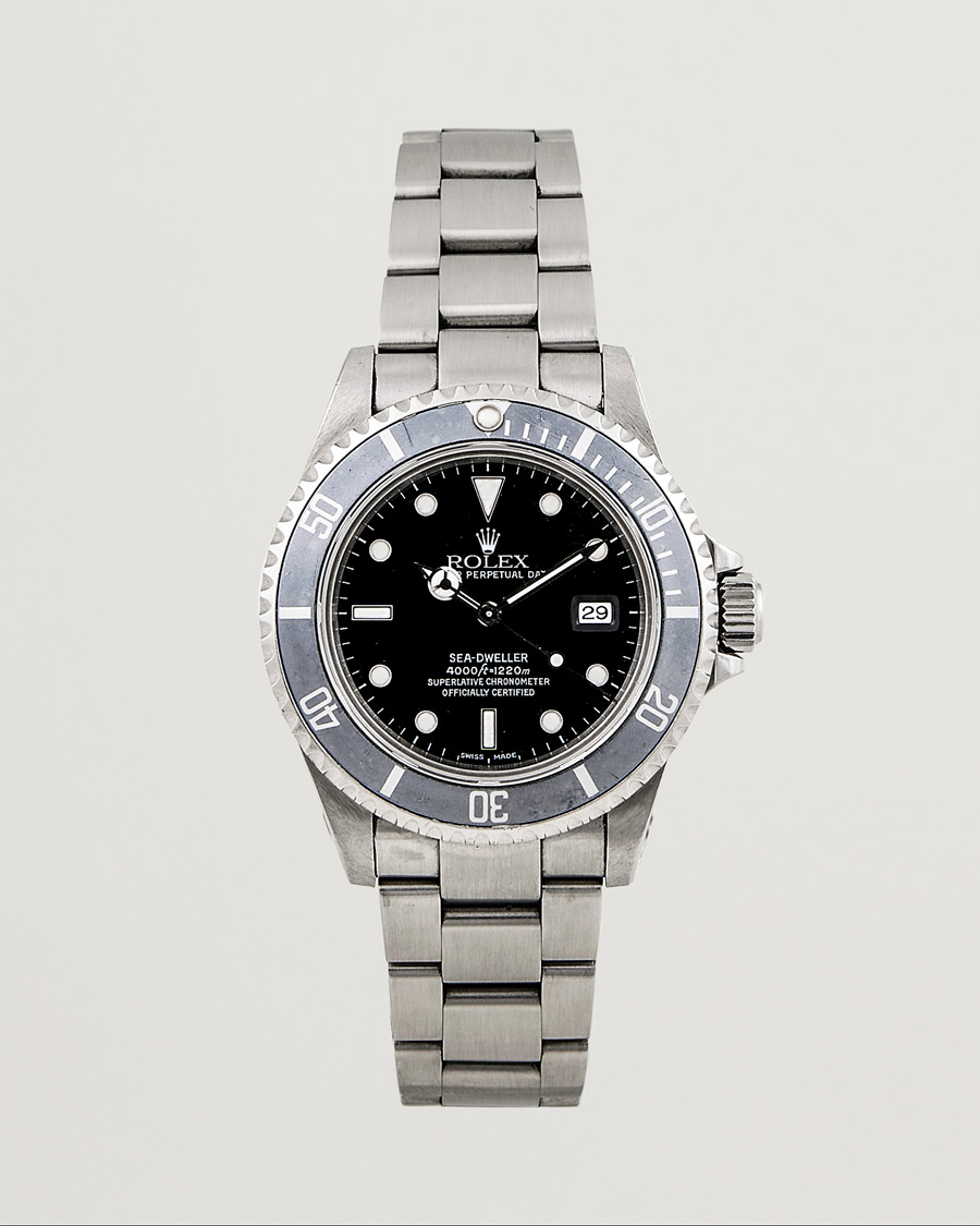 Men | Rolex Pre-Owned Sea Dweller 16600 Oyster Perpetual Steel Black Silver | Rolex Pre-Owned | Sea Dweller 16600 Oyster Perpetual Steel Black Silver