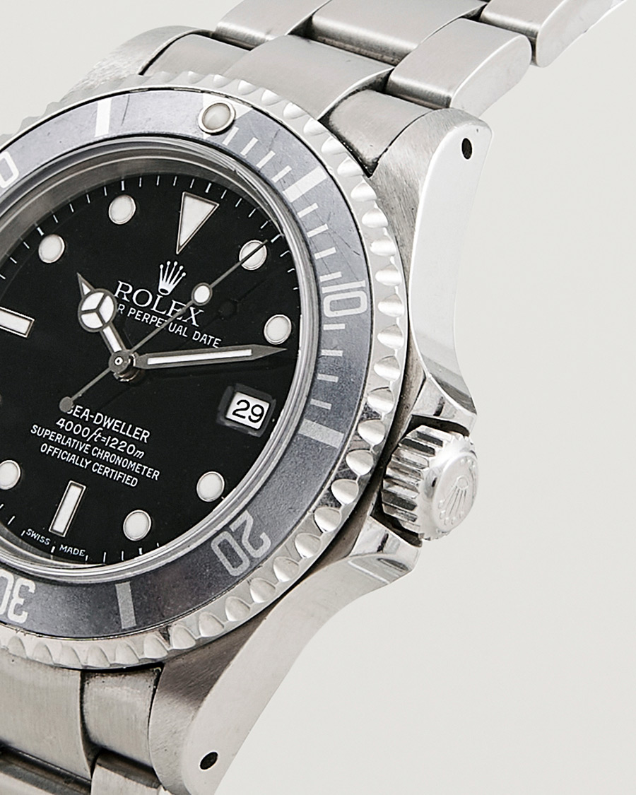 Men | Rolex Pre-Owned Sea Dweller 16600 Oyster Perpetual Steel Black Silver | Rolex Pre-Owned | Sea Dweller 16600 Oyster Perpetual Steel Black Silver