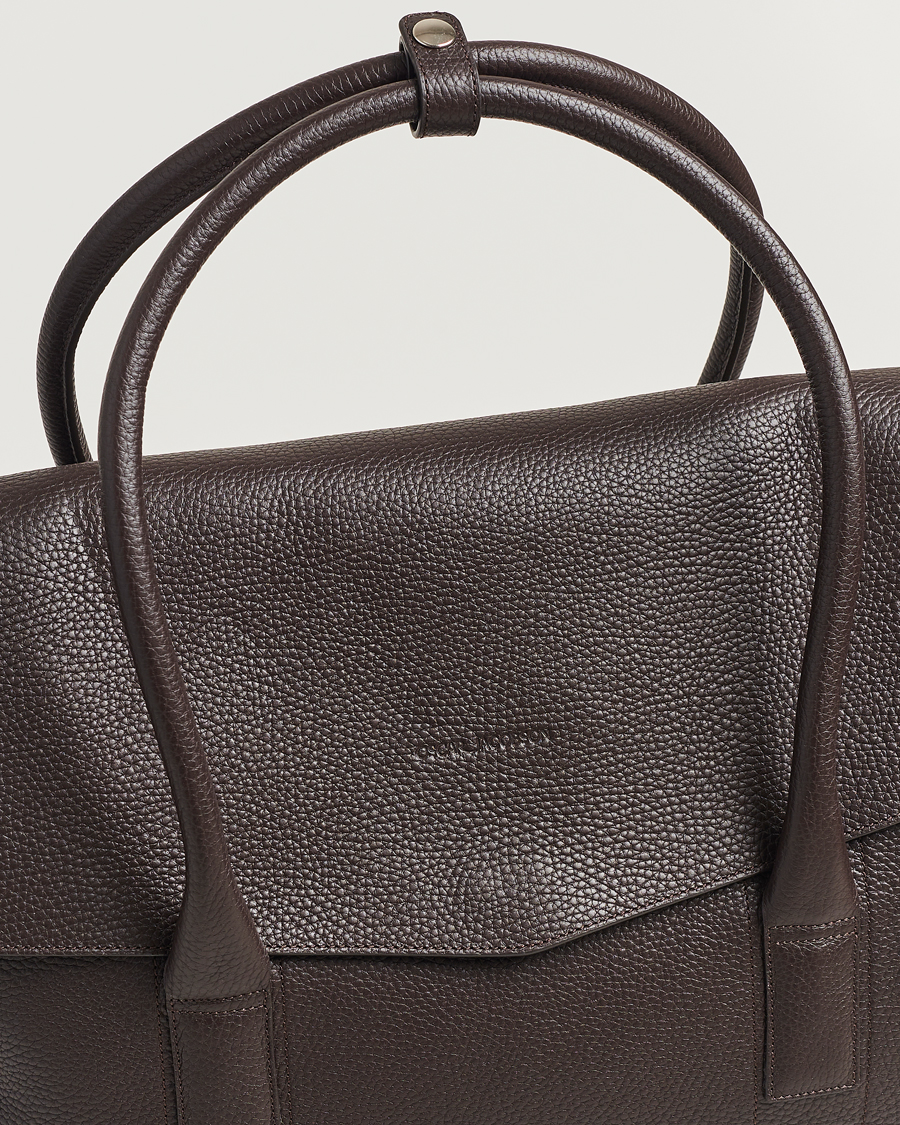 Men | Bags | Oscar Jacobson | Overnight Leather Bag Dark Mud Brown