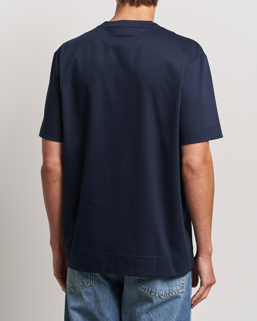 Men | T-Shirts | NN07 | Pedro Mercerized Crew Neck T-Shirt Navy Blue