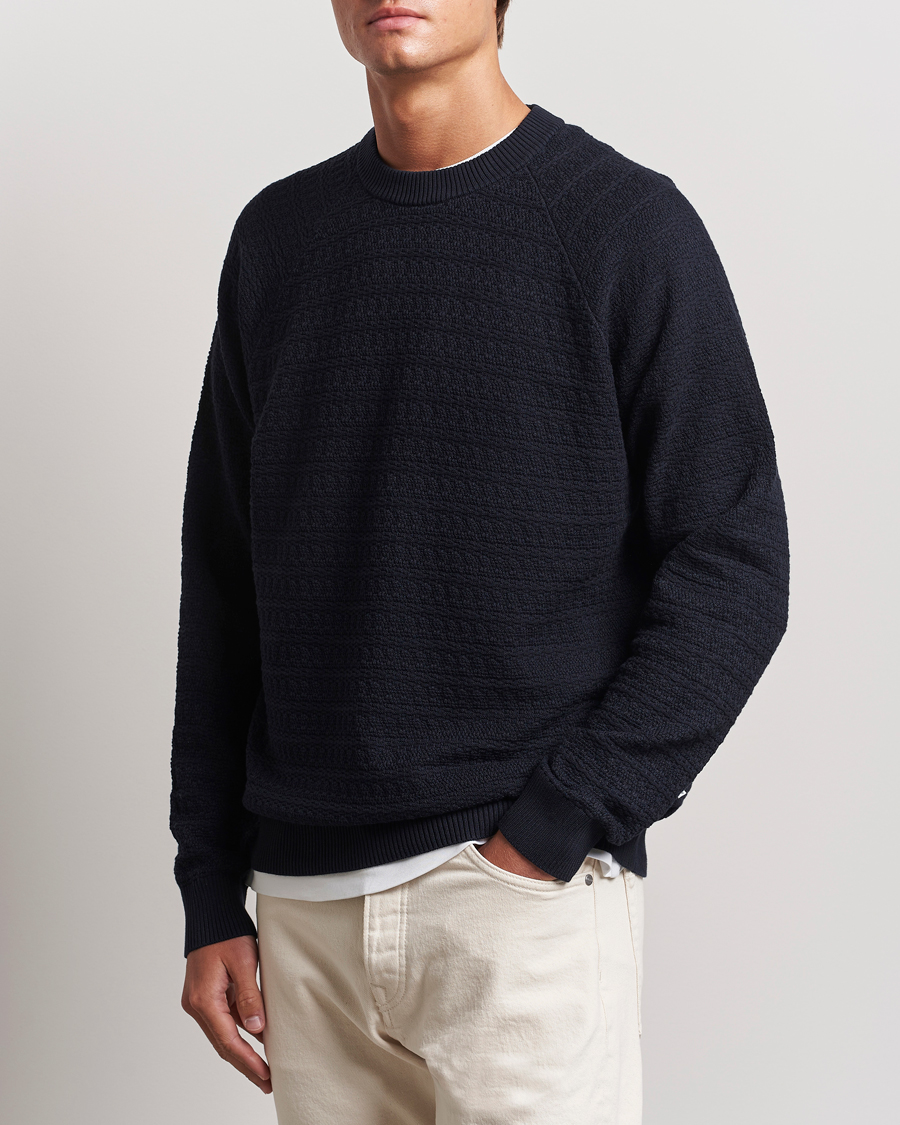 Men | Sweaters & Knitwear | NN07 | Collin Structured Knitted Sweater Navy Blue