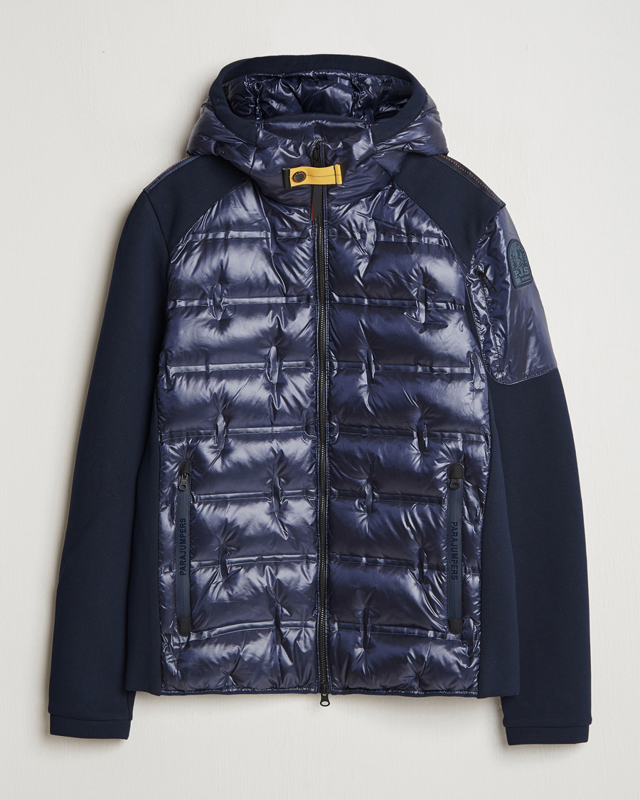 Men | Coats & Jackets | Parajumpers | Gyles Piquet Puffer Hybrid Jacket Blue Navy