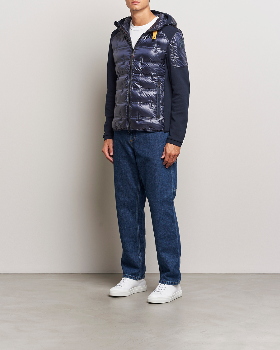 Men | Coats & Jackets | Parajumpers | Gyles Piquet Puffer Hybrid Jacket Blue Navy