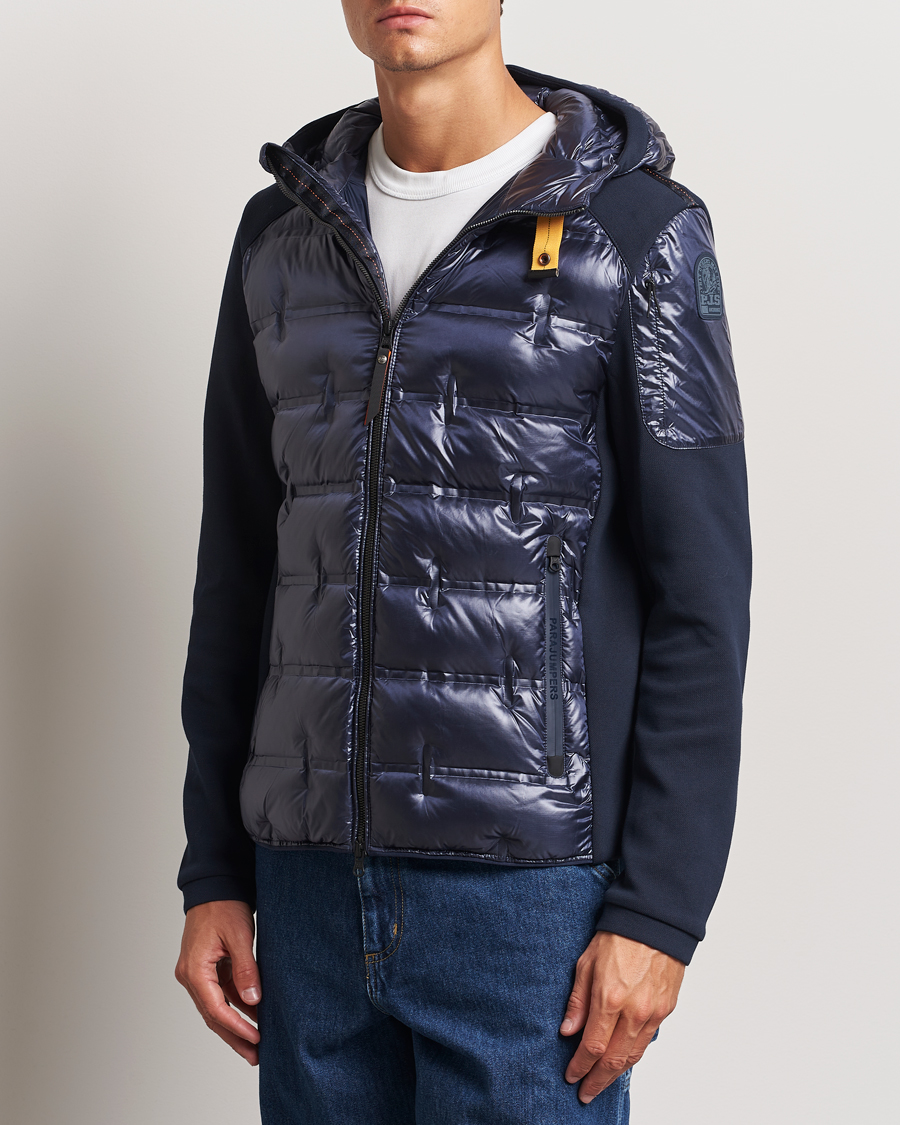Men | Coats & Jackets | Parajumpers | Gyles Piquet Puffer Hybrid Jacket Blue Navy