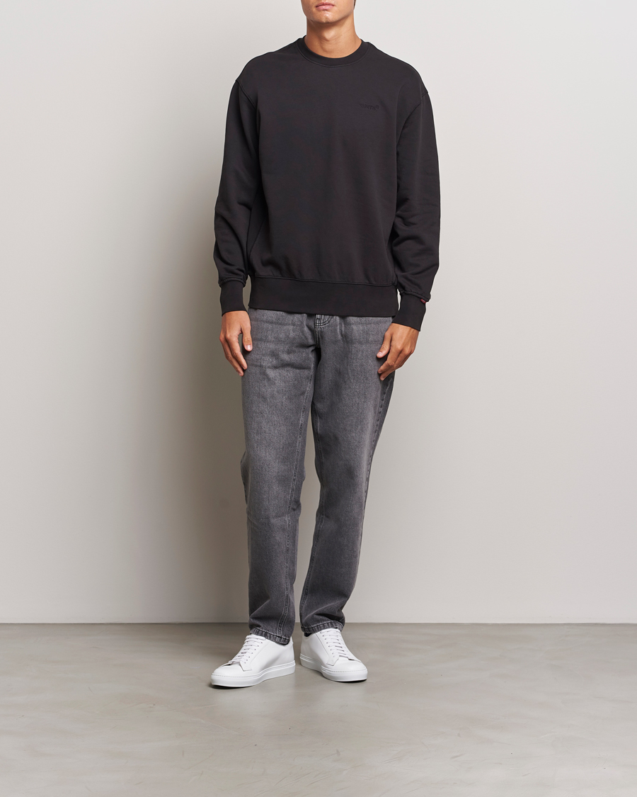 Men | Sweaters & Knitwear | Levi's | Garment Dyed Authentic Crew Neck Sweatshirt Black