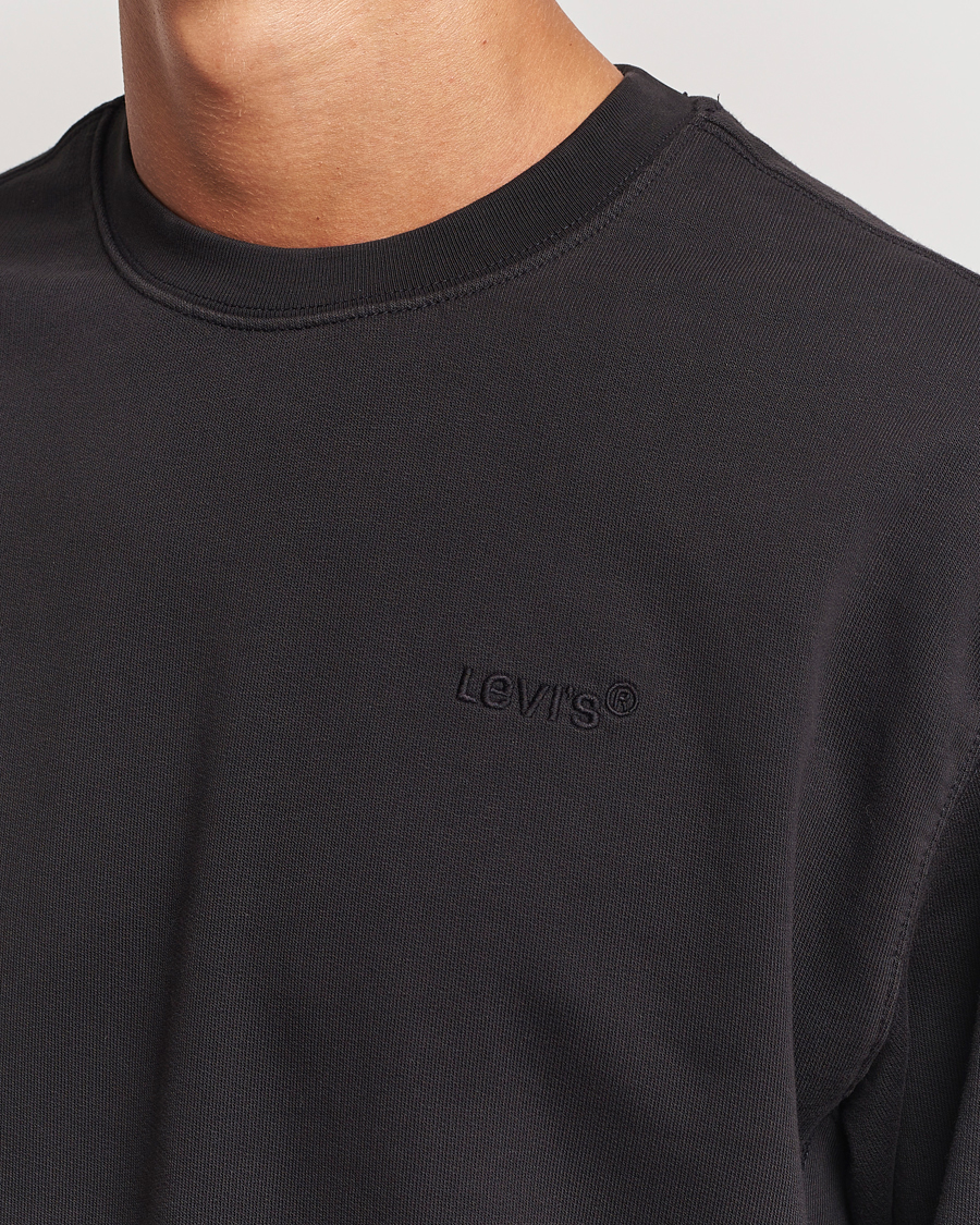 Men | Sweaters & Knitwear | Levi's | Garment Dyed Authentic Crew Neck Sweatshirt Black