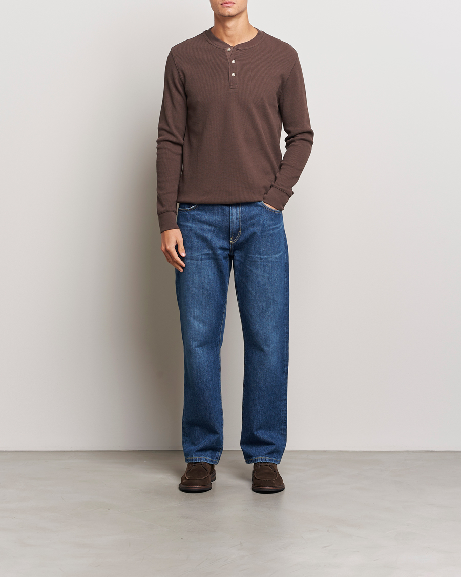 Men | Sweaters & Knitwear | Levi's | Thermal Henley Chocolate Brown