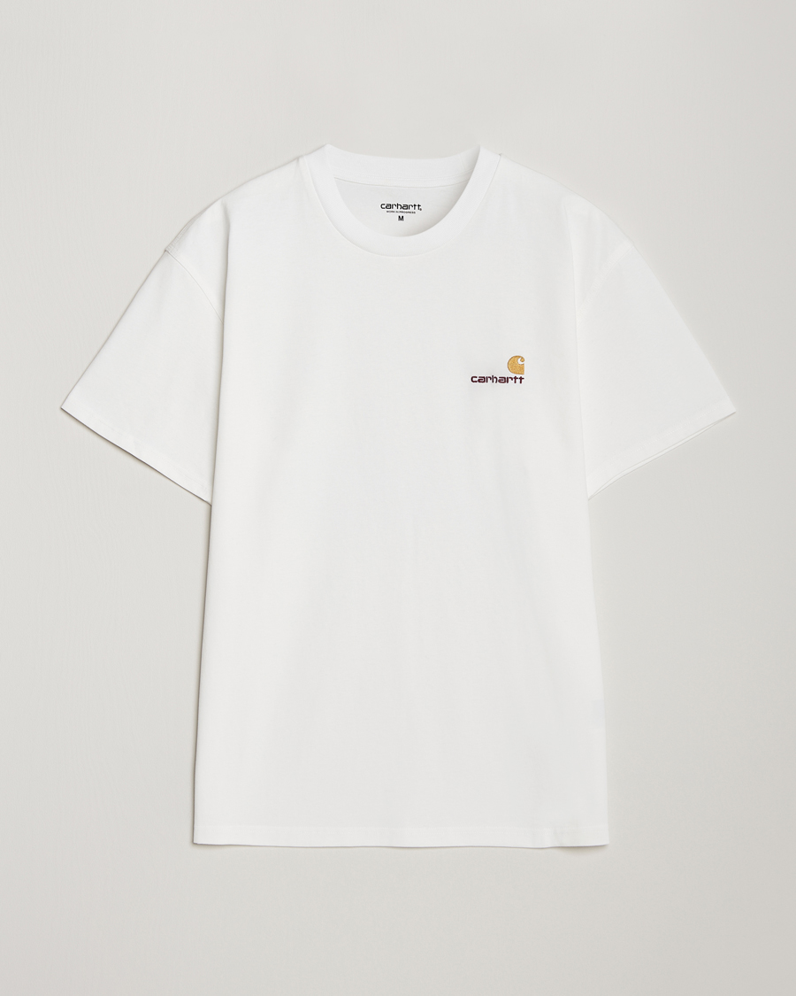 Men | T-Shirts | Carhartt WIP | American Script Short Sleeve T-Shirt White
