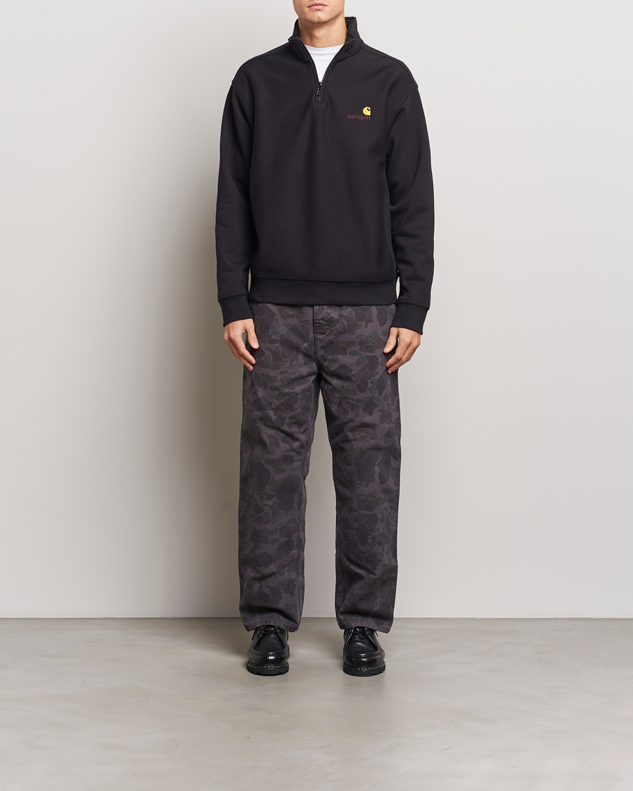 Men | Sweaters & Knitwear | Carhartt WIP | American Script Half Zip Sweatshirt Black
