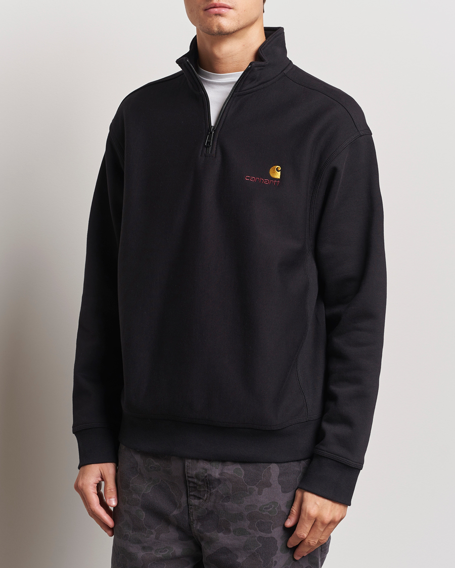 Men | Sweaters & Knitwear | Carhartt WIP | American Script Half Zip Sweatshirt Black
