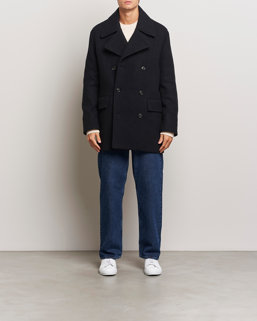 Men | Coats & Jackets | J.Lindeberg | Arno Double Breasted Coat Black