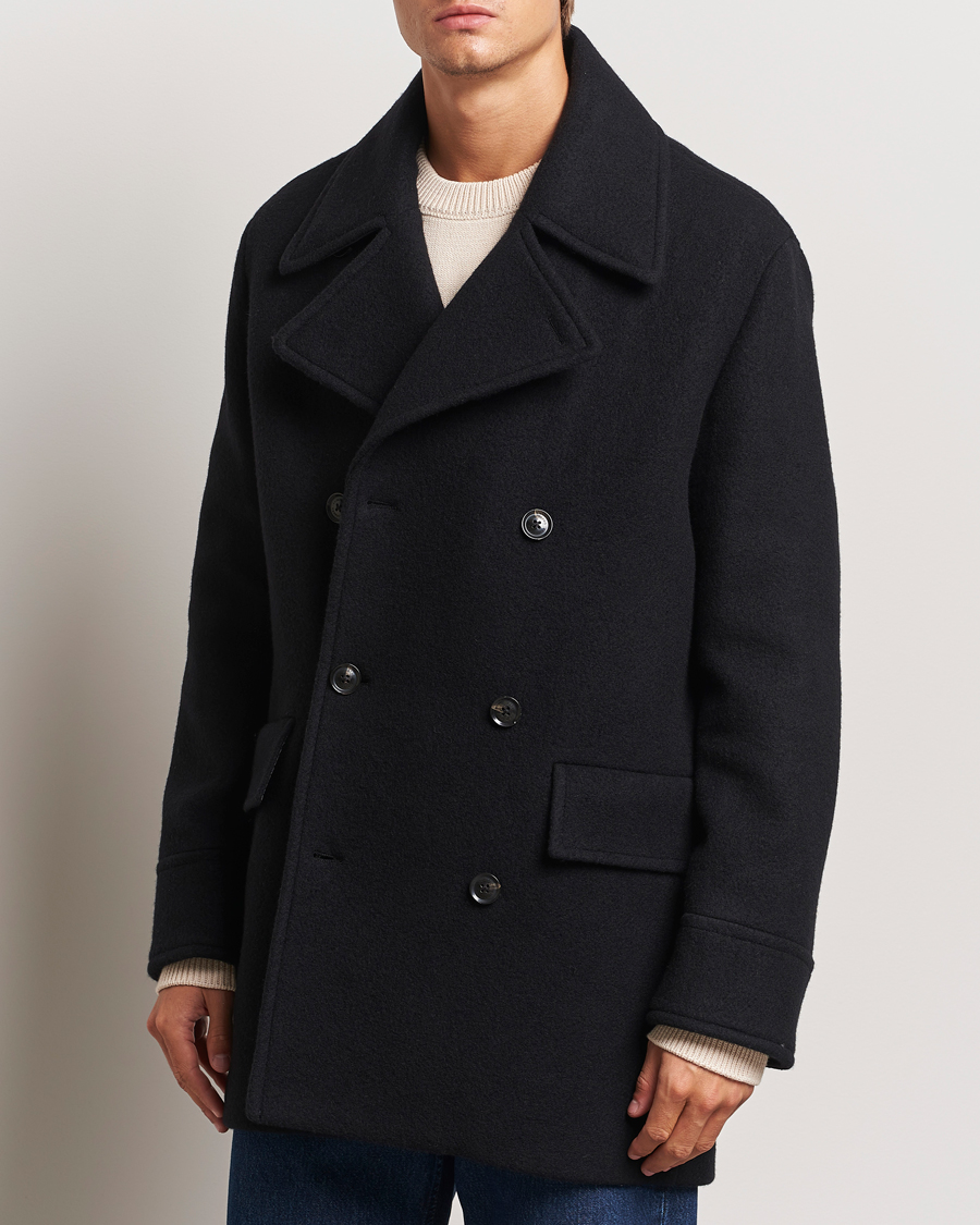 Men | Coats & Jackets | J.Lindeberg | Arno Double Breasted Coat Black