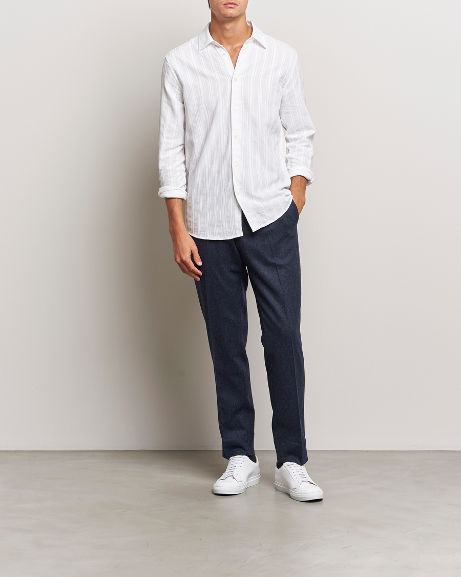 Men | Trousers | J.Lindeberg | Soren Twill Cash Flannel Pants Navy