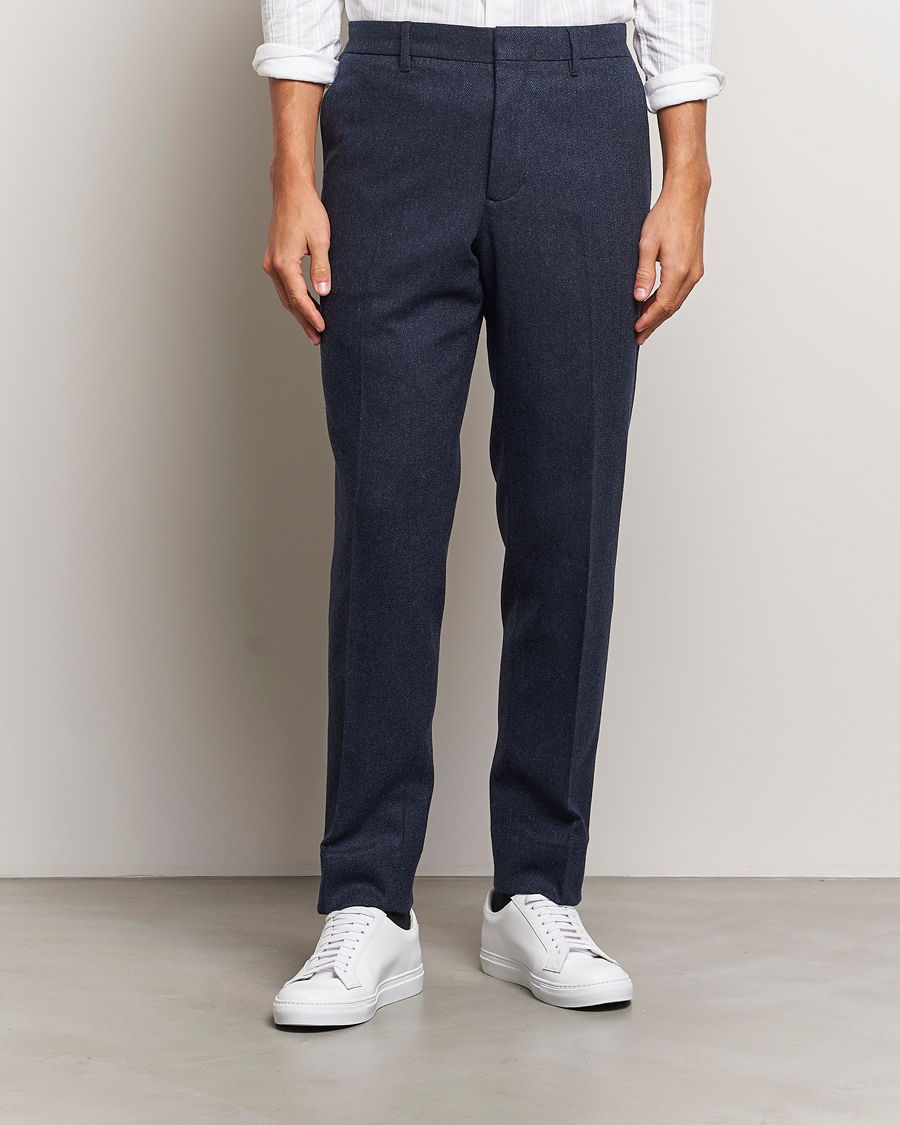 Men | Trousers | J.Lindeberg | Soren Twill Cash Flannel Pants Navy