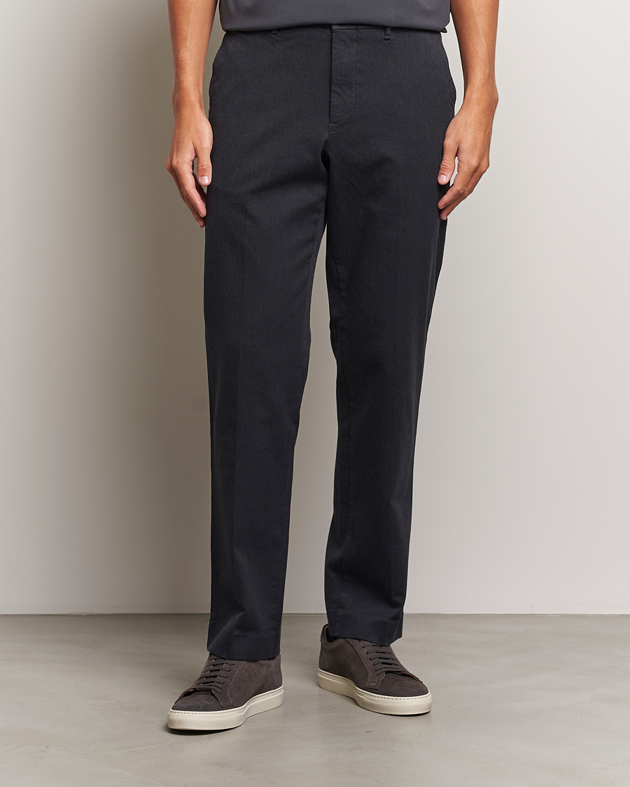 Men | Trousers | J.Lindeberg | Lois Flannel Twill Pants Dark Grey
