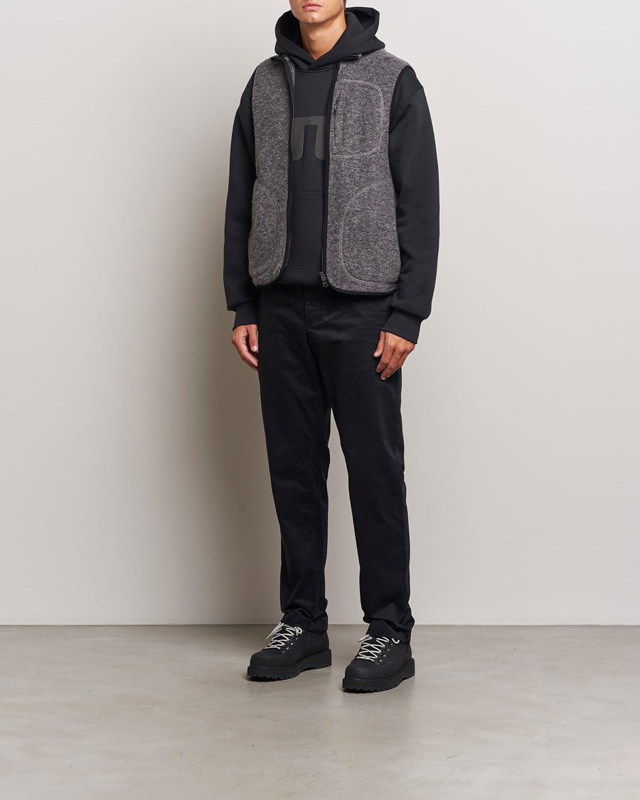 Men | Gilets | J.Lindeberg | Duncan Wool Fleece Vest Light Grey Melange