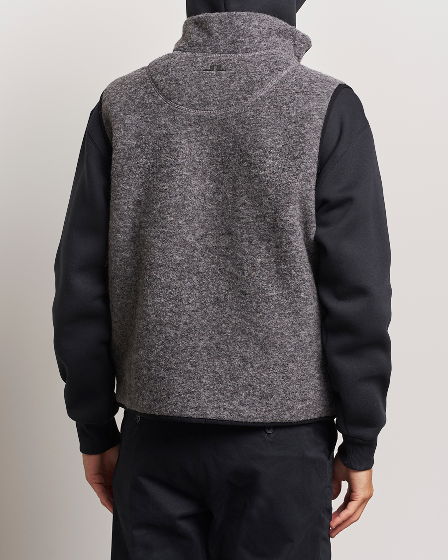 Men | Gilets | J.Lindeberg | Duncan Wool Fleece Vest Light Grey Melange