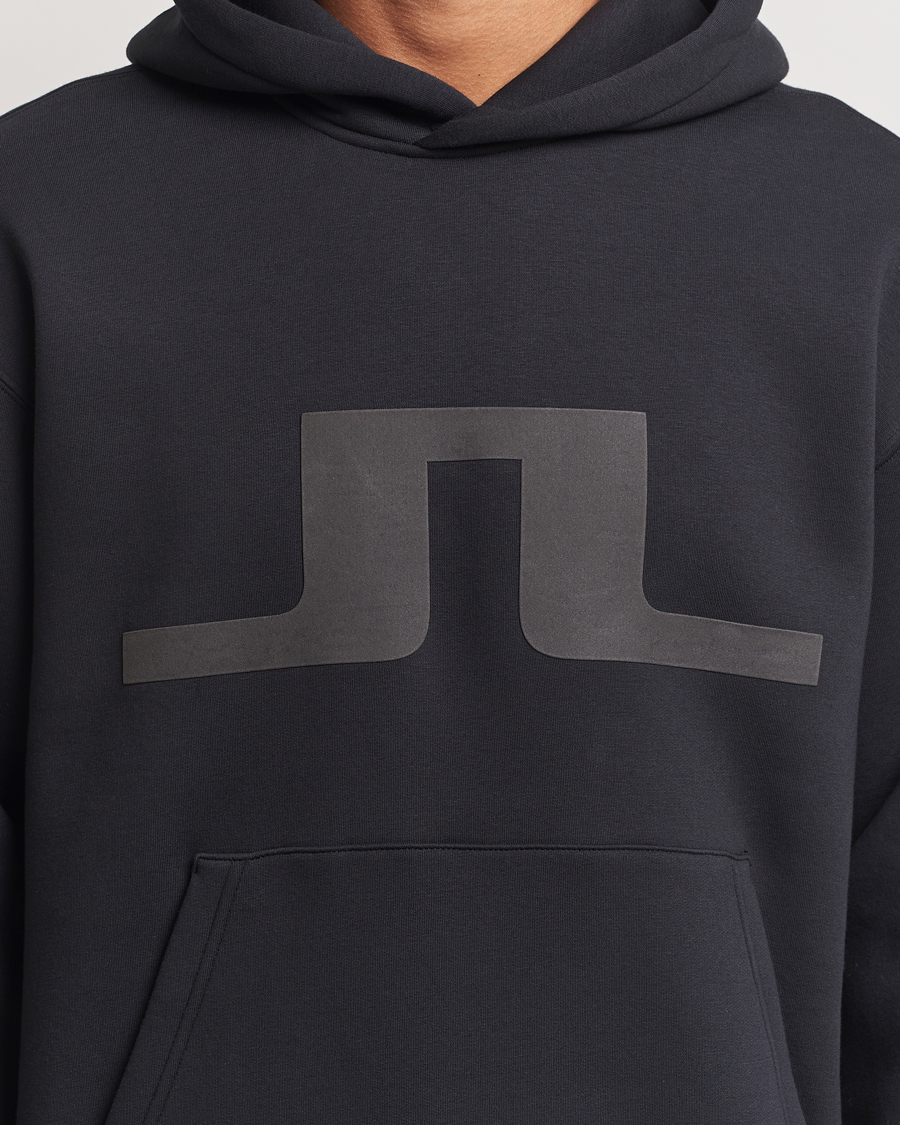 Men | Sweaters & Knitwear | J.Lindeberg | Karson Graphic Hoodie Black